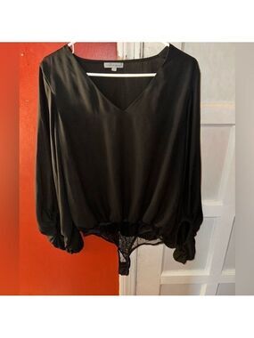 Wishlist Apparel Black Lace Long Sleeve Bodysuit